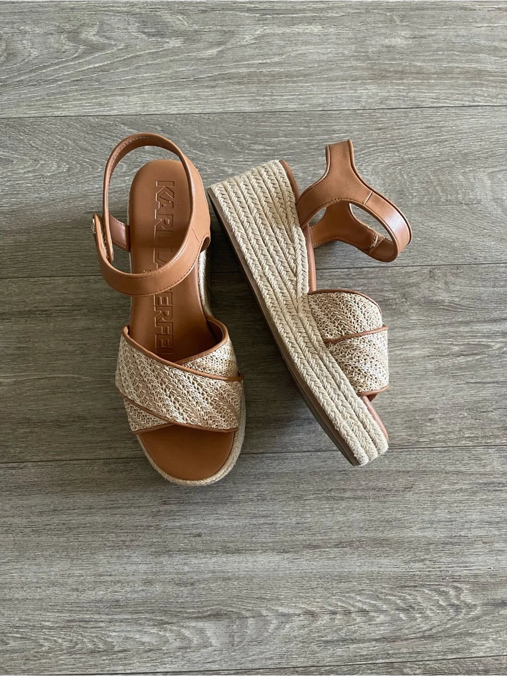 Karl Lagerfeld Celeste Platform Wedge Sandal - 9.5